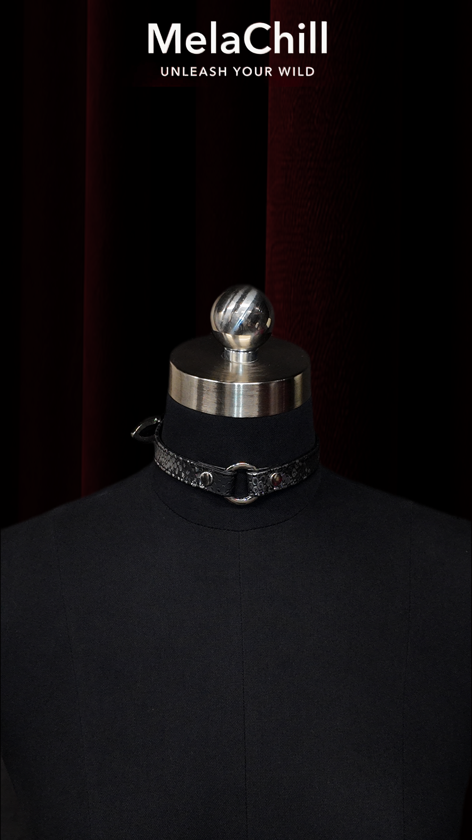 Black Studded Ring Choker Necklace | Minimal Industrial Silver Hardware Collar