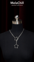 MelaChill Gothic Punk Pentagram Necklace | Minimalist Silver Star Choker