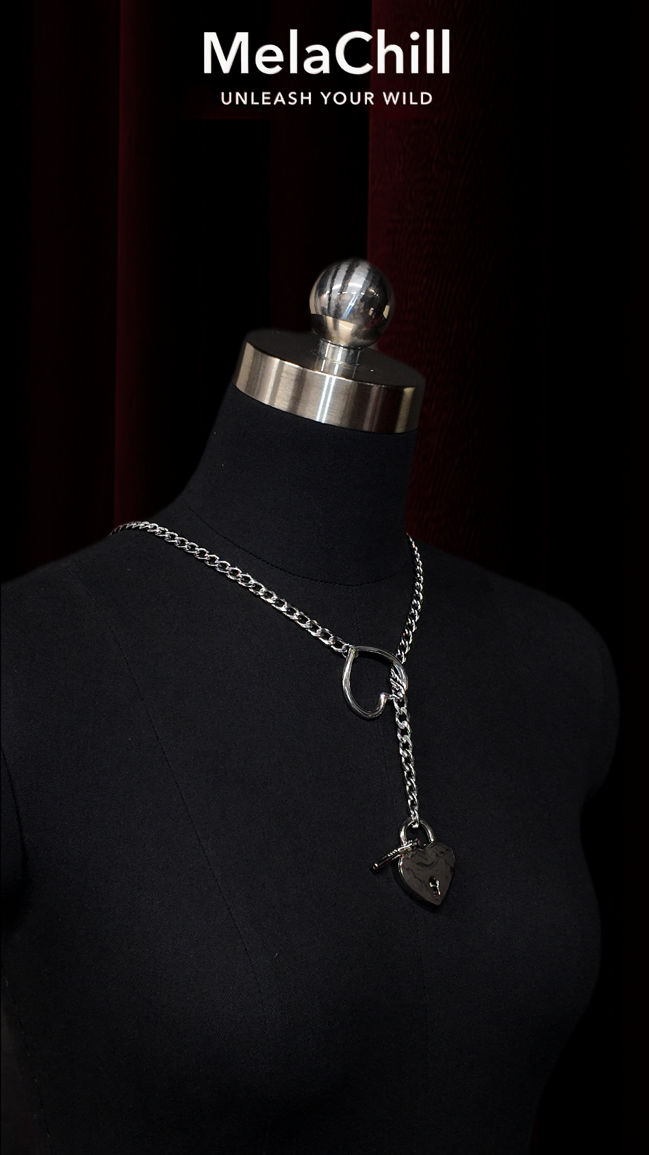 Silver Lariat Heart Key Choker — MelaChill