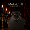 Dark Techwear Leather O-Ring Choker & Leash Set
