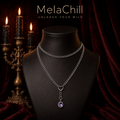 Purple Gem Herz Lariat Choker | Layered Pendant Kette