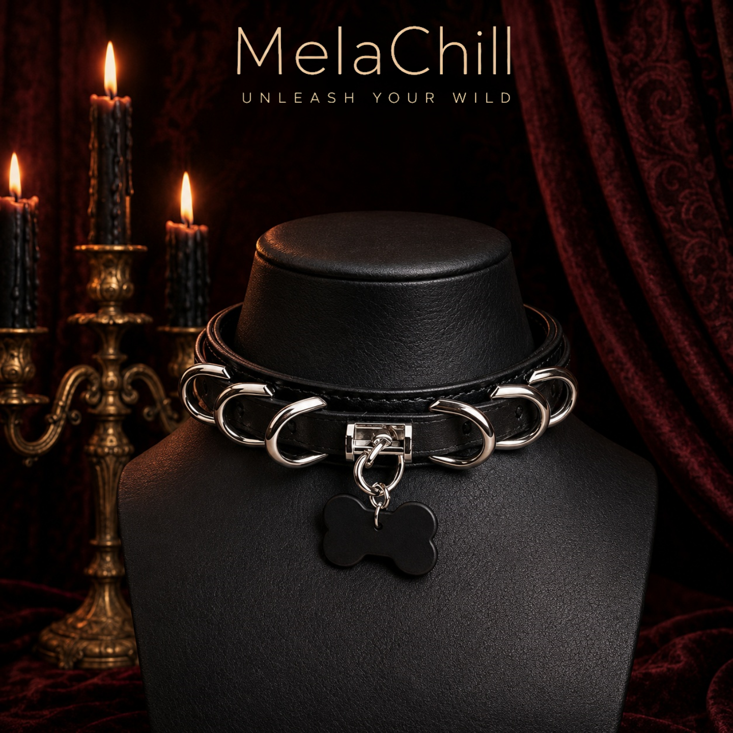 Bone Tag O-Ring Choker | Punk Chain Collar Necklace