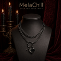 Negro Corazón Ring Choker | Layered Lariat Cadena Collar