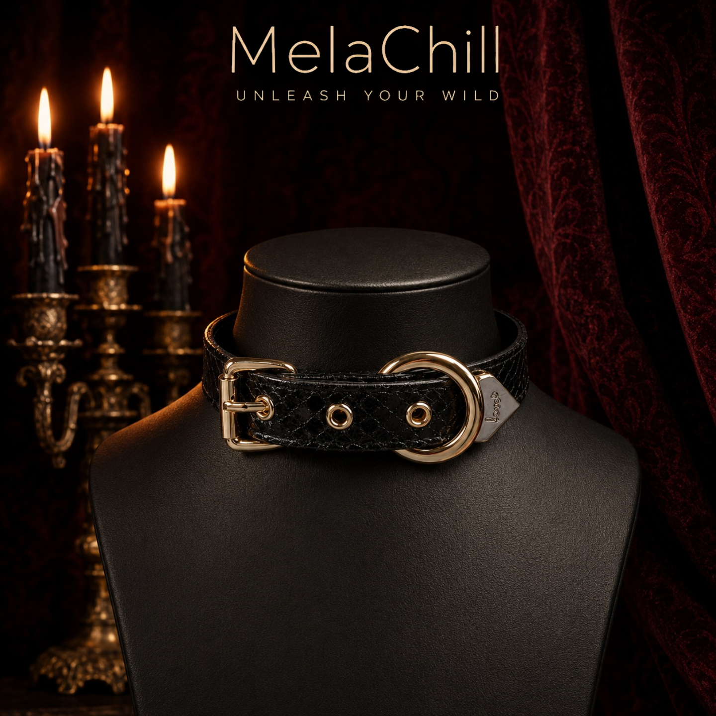 Gold O-Ring Buckle Choker | Adjustable Statement Collar