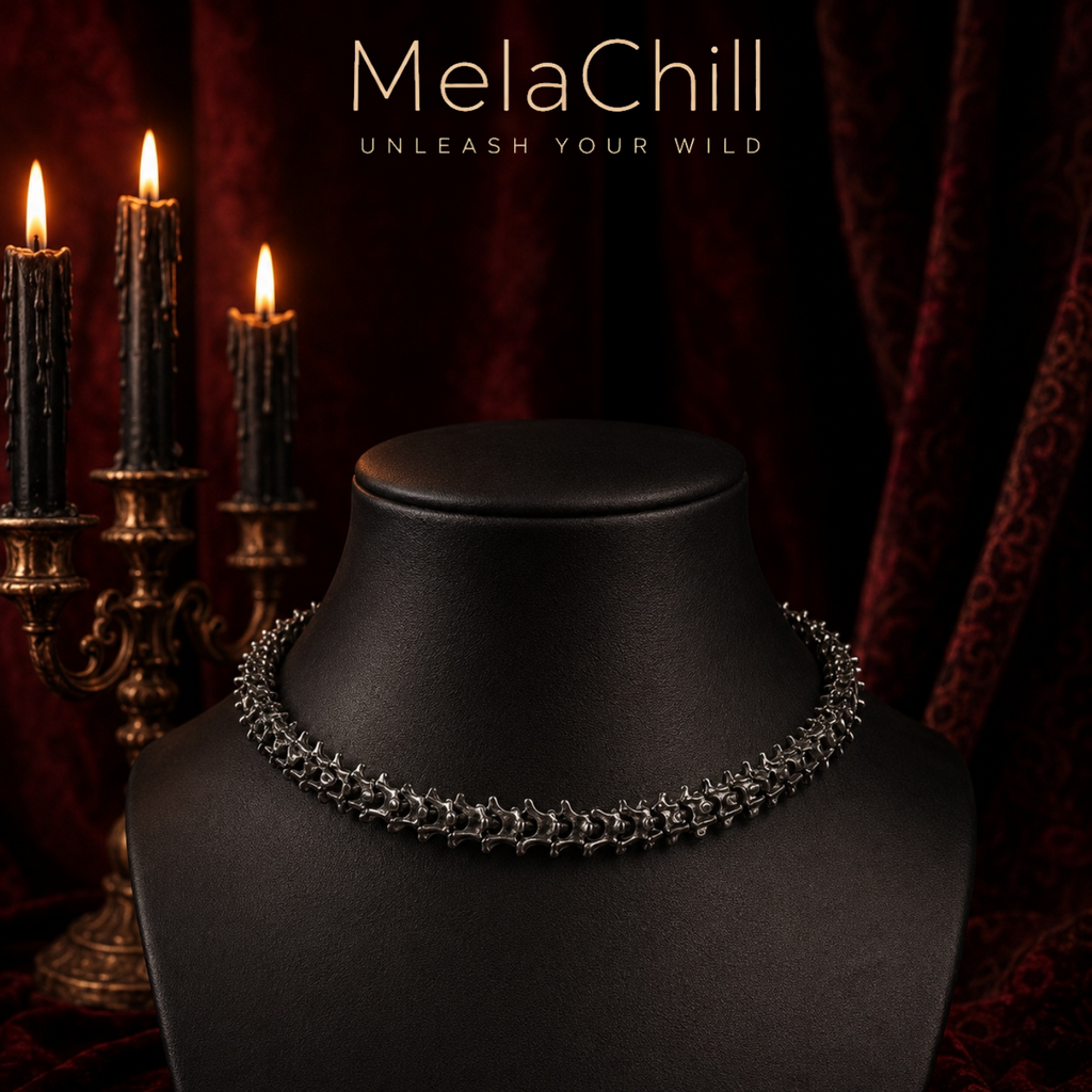 Bone Spine Choker | Gothic Statement-Collar Kette
