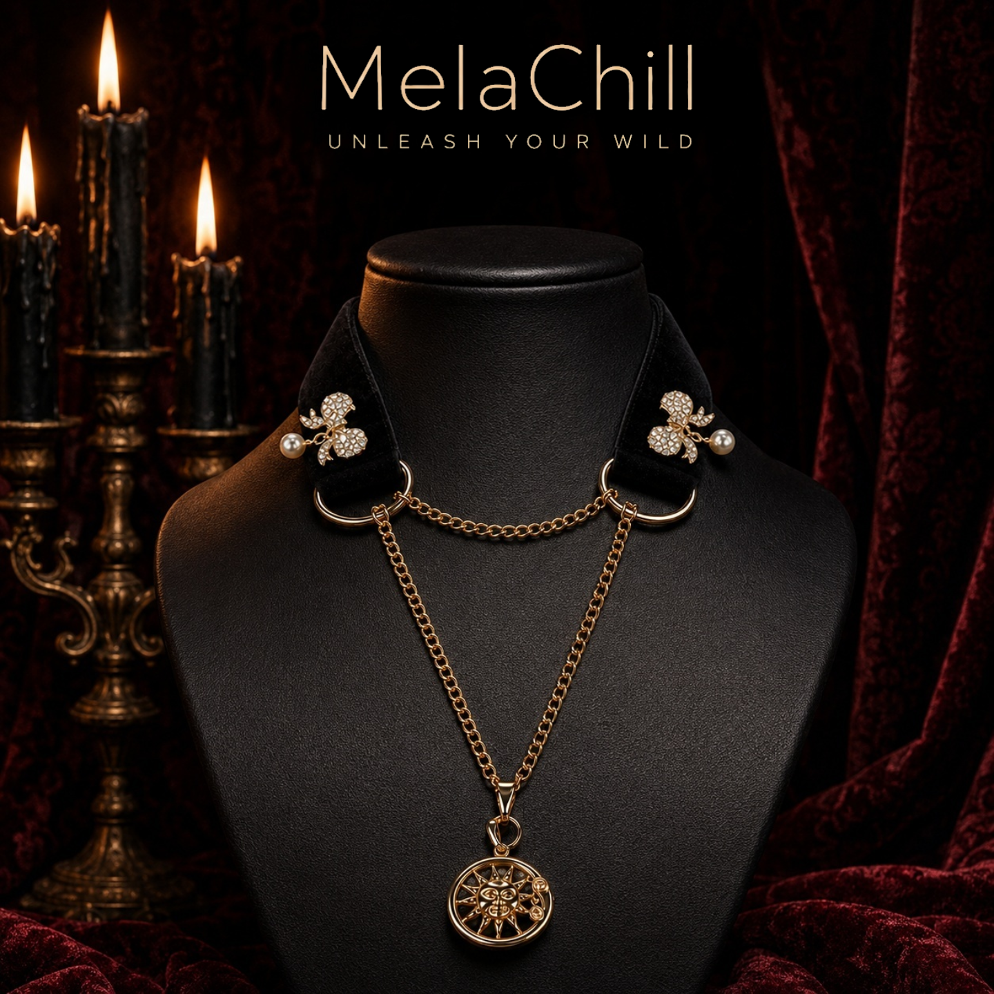 Eternal King Velvet Choker | Celestial Pendant Necklace