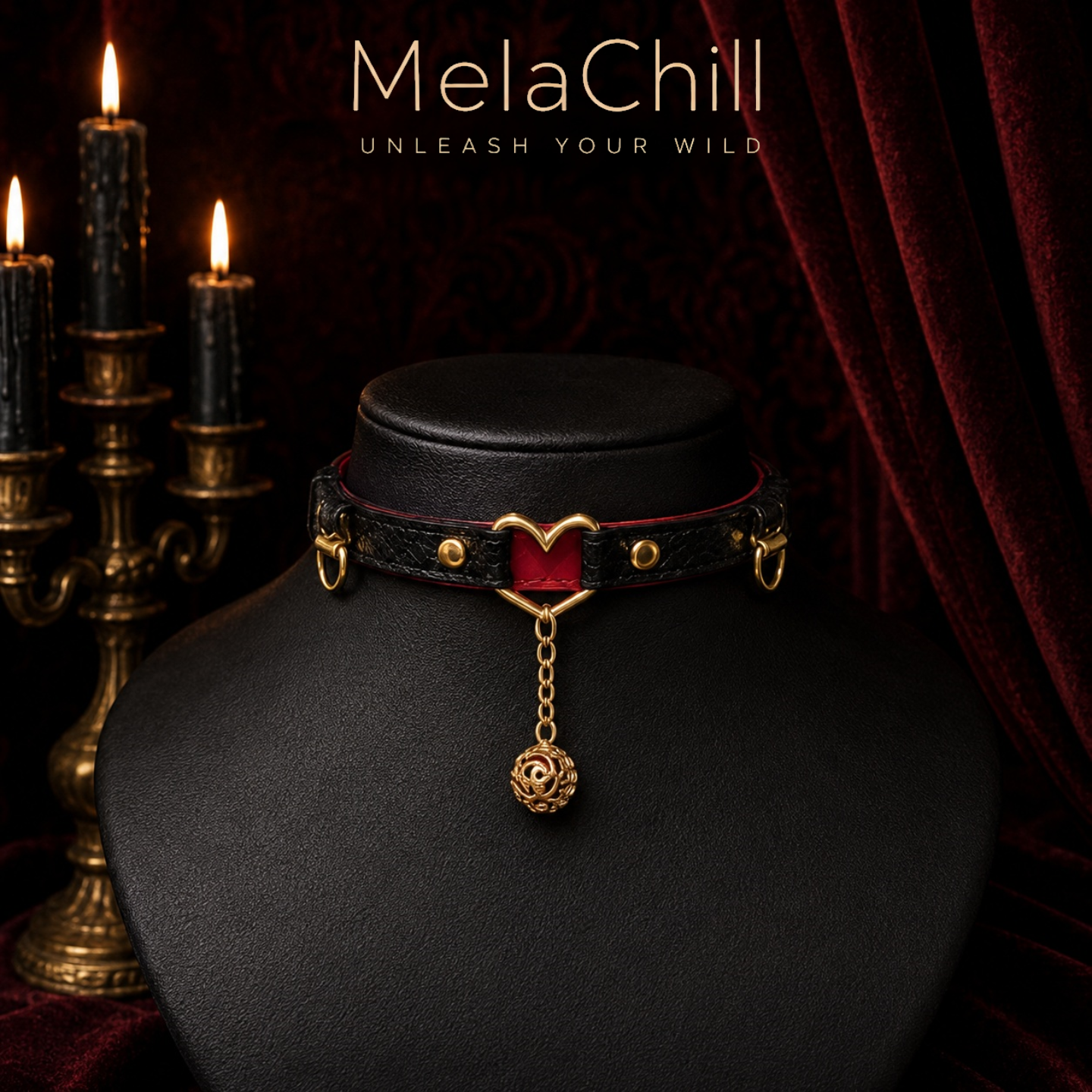 Heart & Hollow Ball Choker | Layered Gothic Chain Necklace