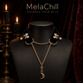 Schwarzer Velvet Choker | Layered Pendant Collar Kette