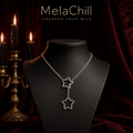 Silberner Pentagram Choker | Gothic-Ketten-Collar Kette