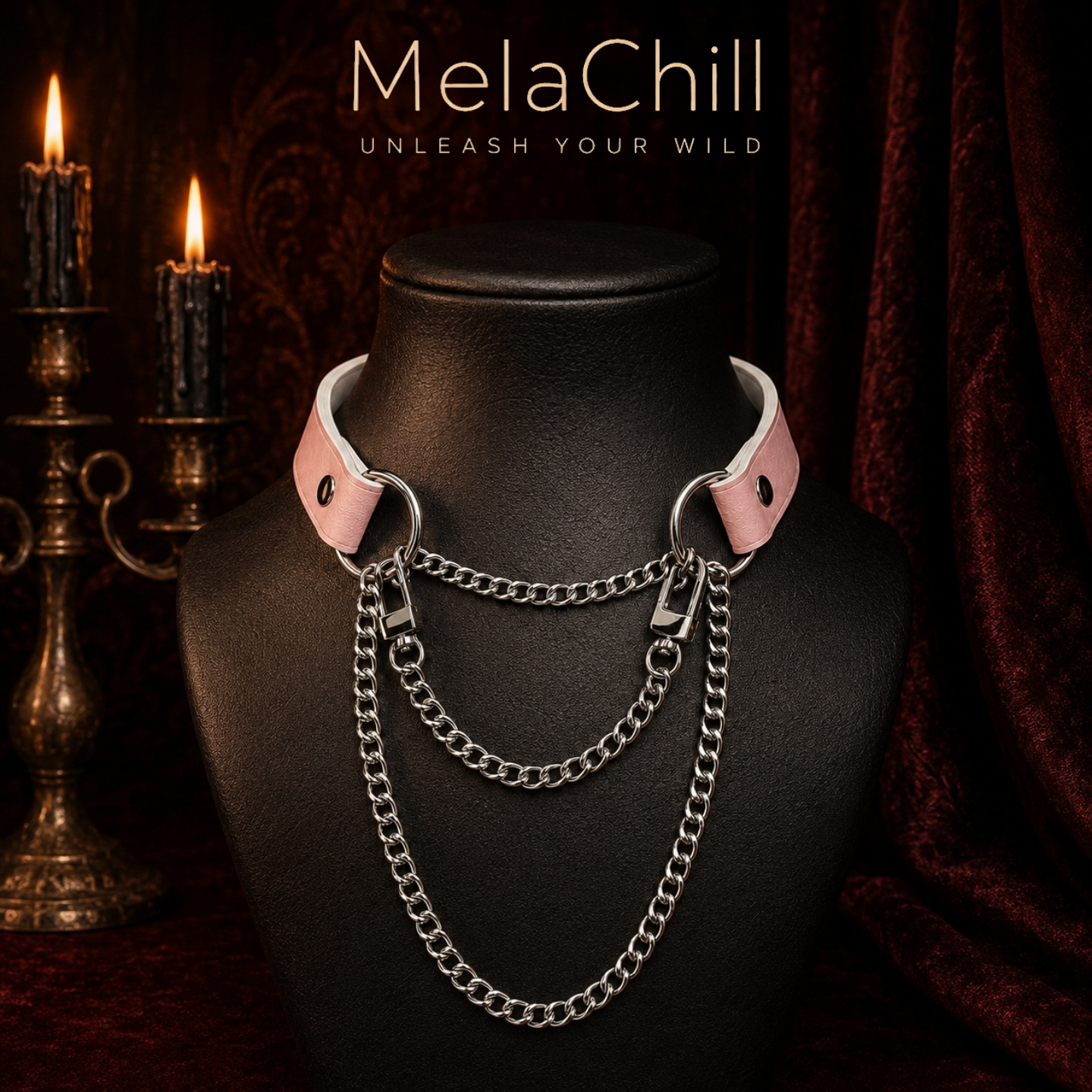 Breathless Pink Pull Choker | Adjustable Chain Collar