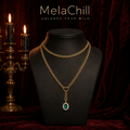 Emerald Herz Lariat Choker | Layered Pendant Kette