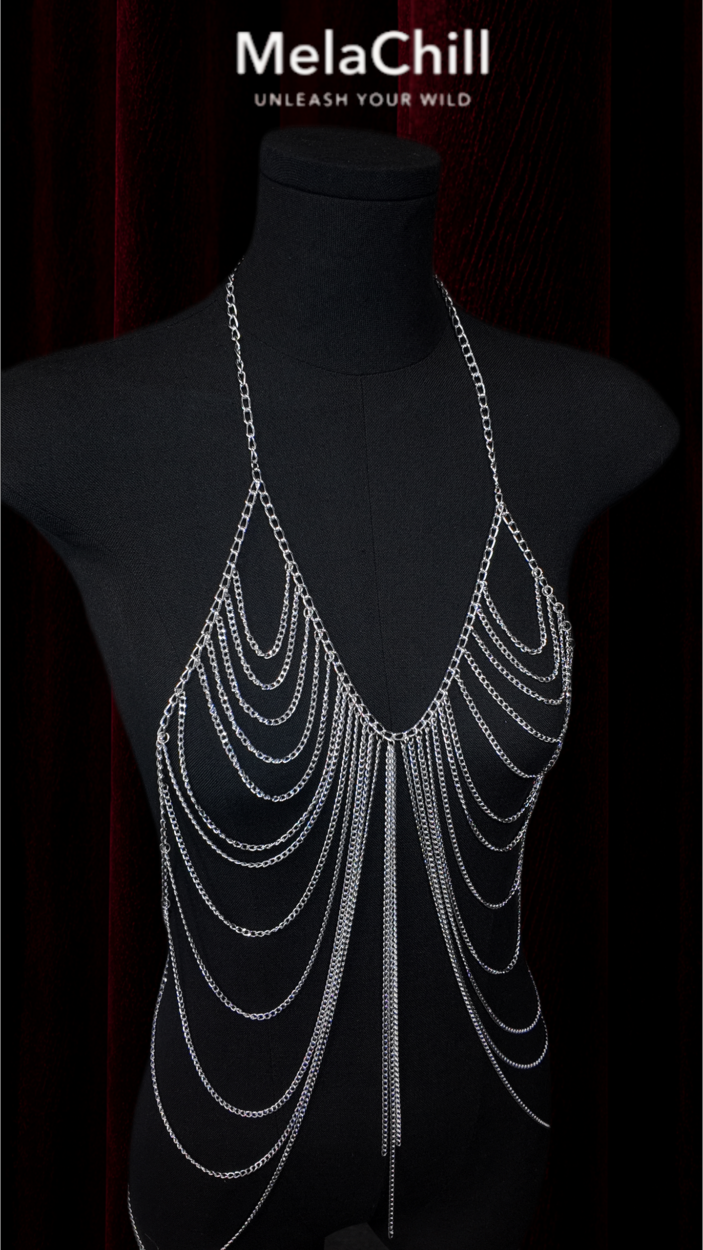 Handcrafted Silver Body Chain — Beach & Festival Jewelry