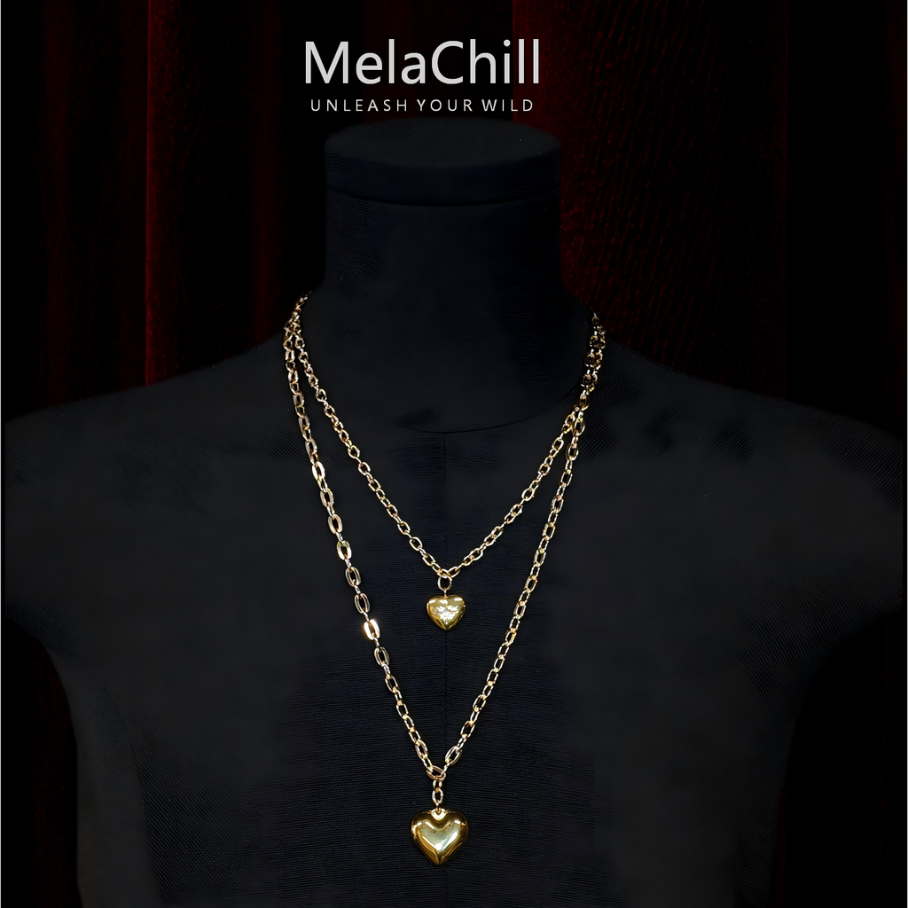 Heart & Cross Multi-Layer Layering Necklace