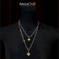 Heart & Cross Multi-Layer Layering Necklace