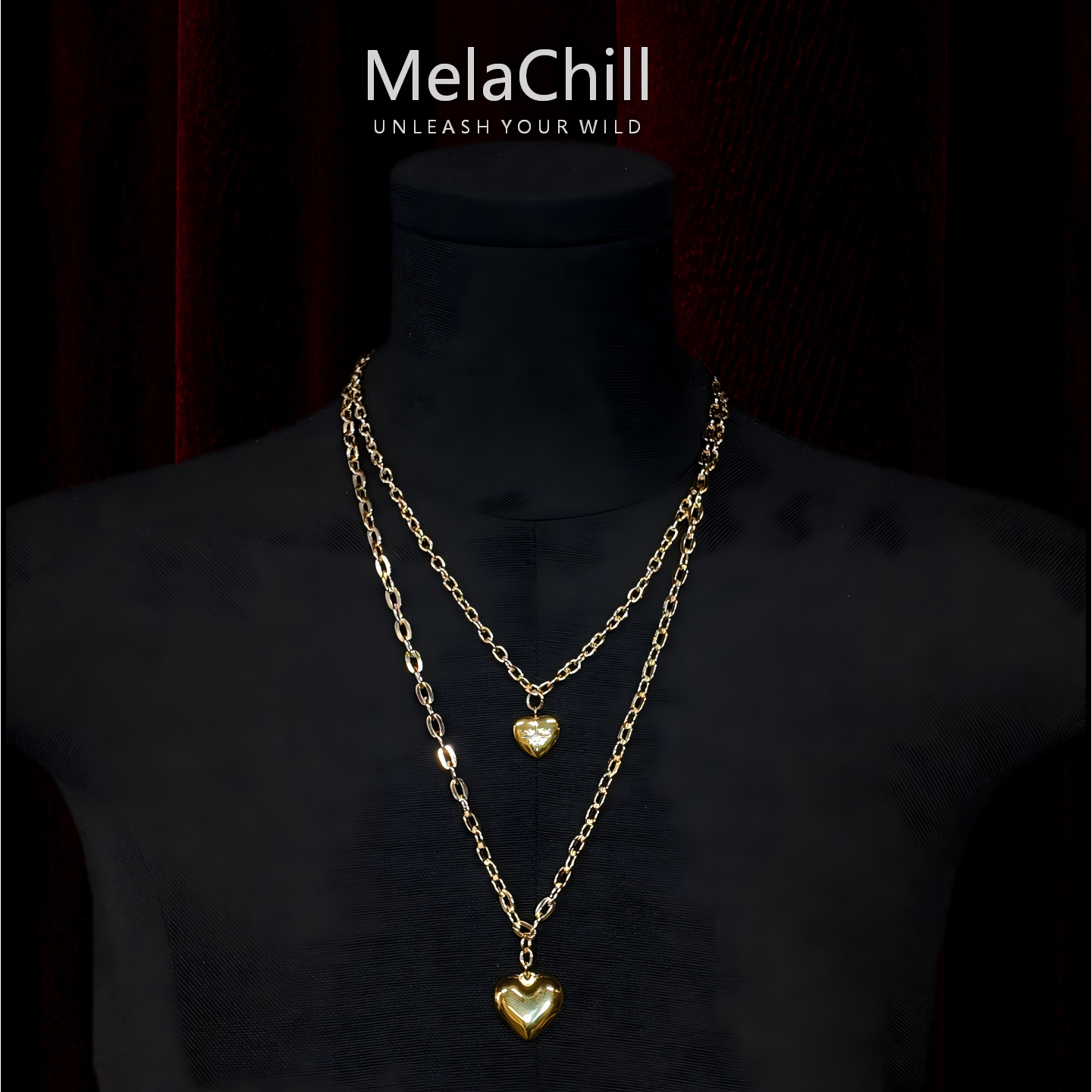 Heart & Cross Multi-Layer Layering Necklace