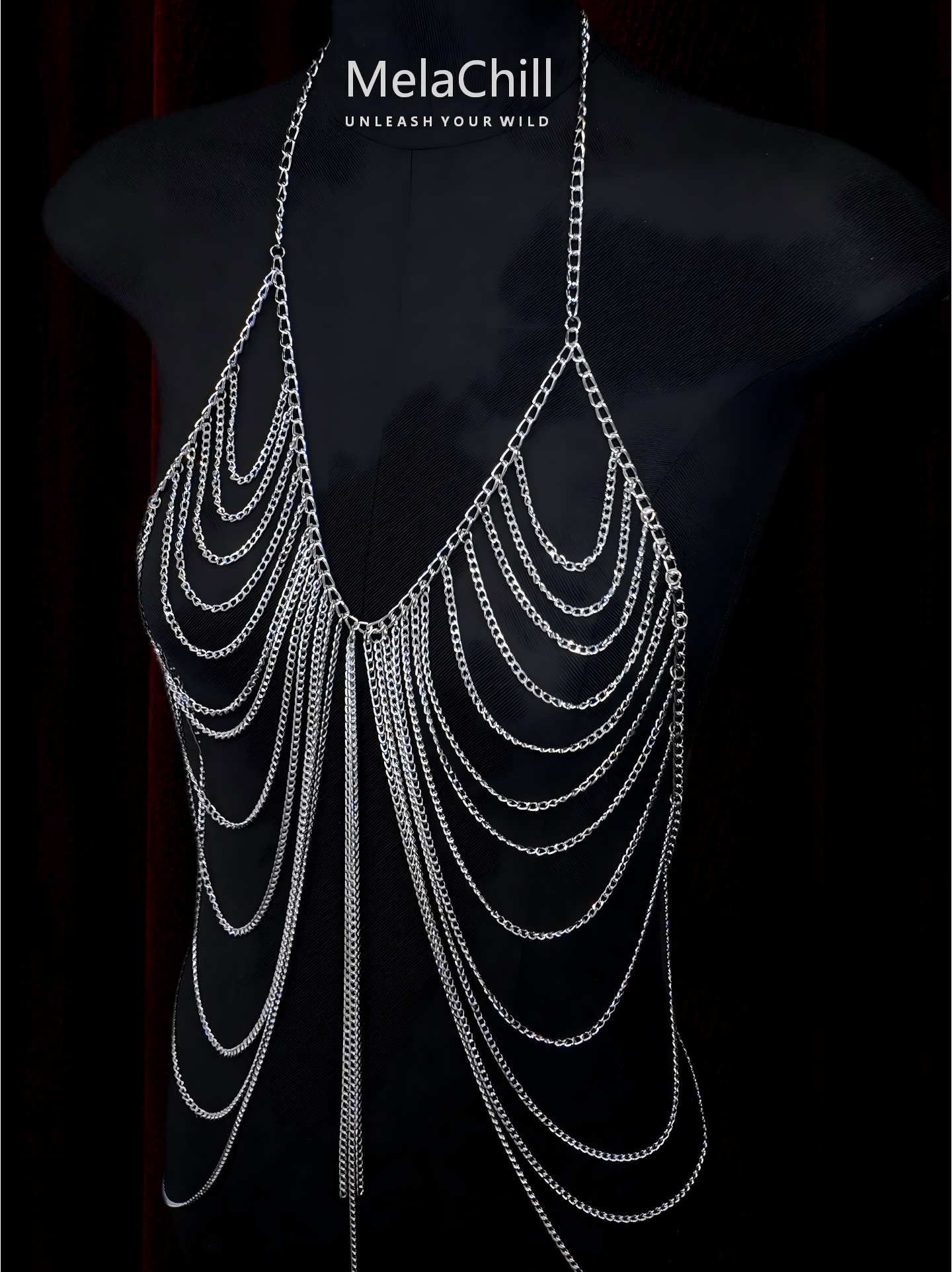Handcrafted Silver Body Chain — Beach & Festival Jewelry