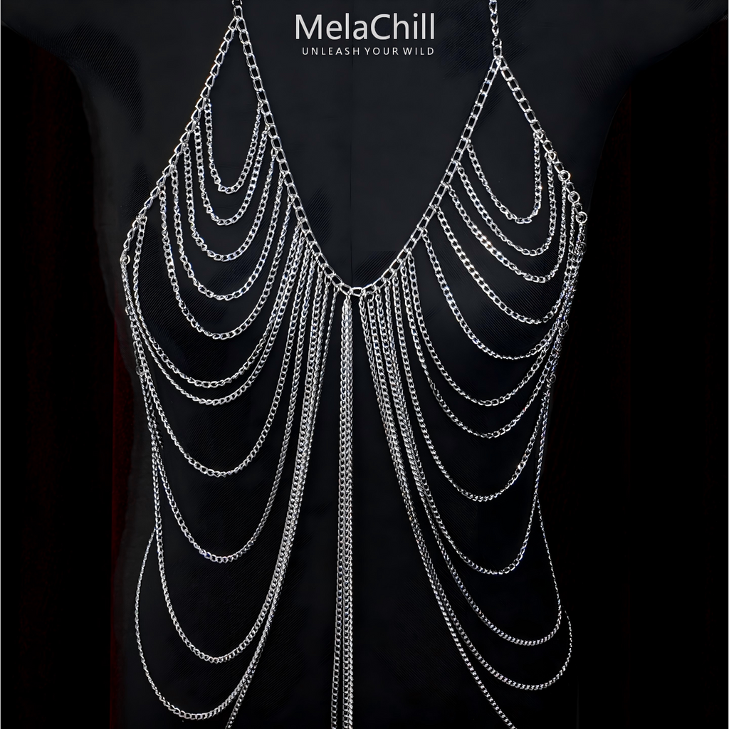 Handcrafted Silver Body Chain — Beach & Festival Jewelry