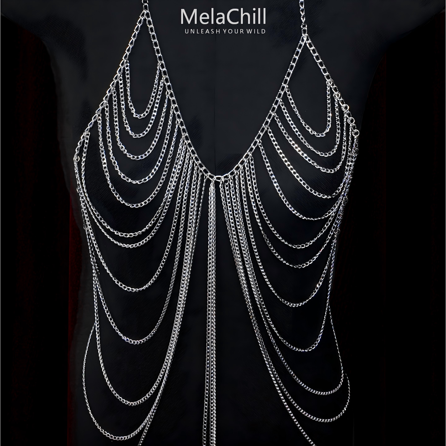 Handcrafted Silver Body Chain — Beach & Festival Jewelry