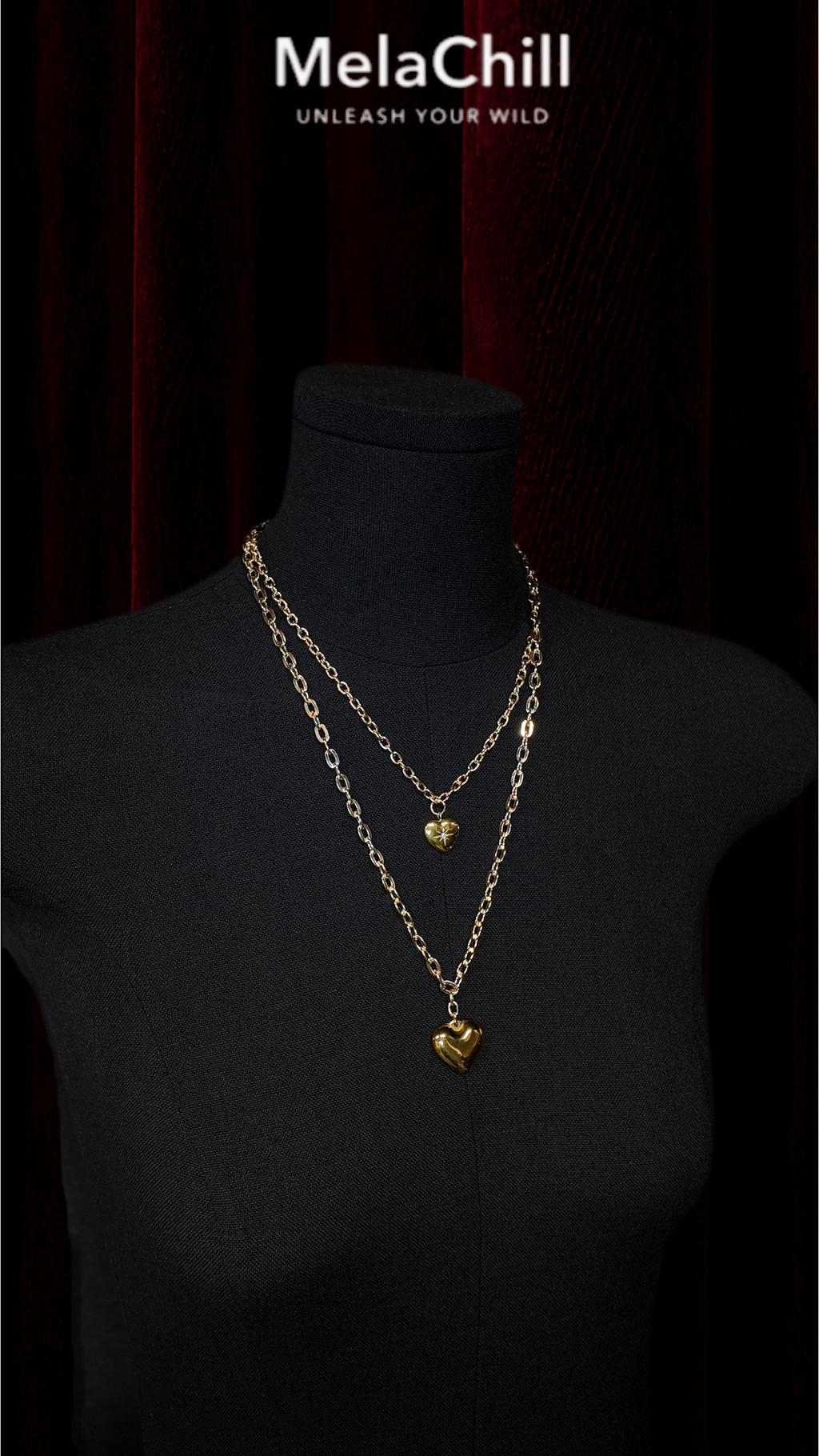 Heart & Cross Multi-Layer Layering Necklace