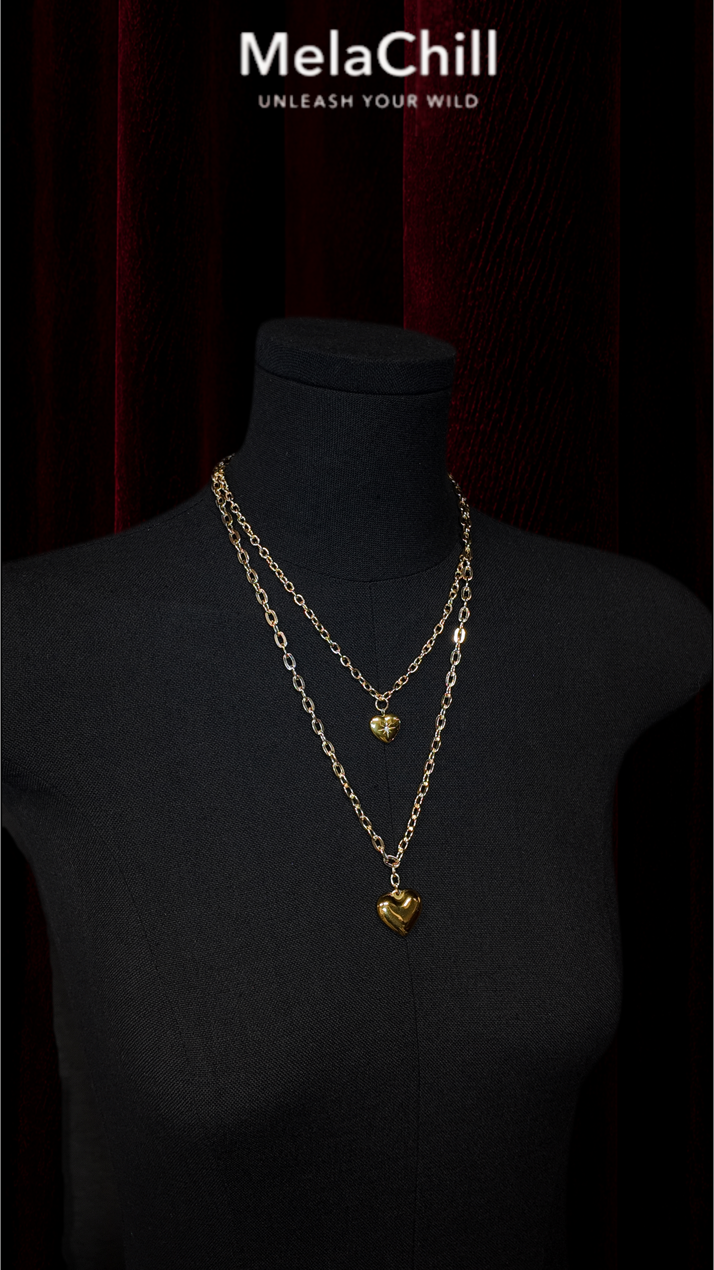 Heart & Cross Multi-Layer Layering Necklace
