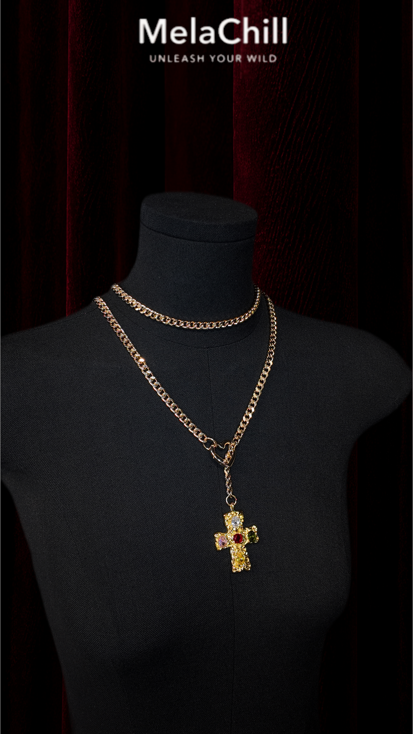 Heart & Cross Multi-Layer Layering Necklace