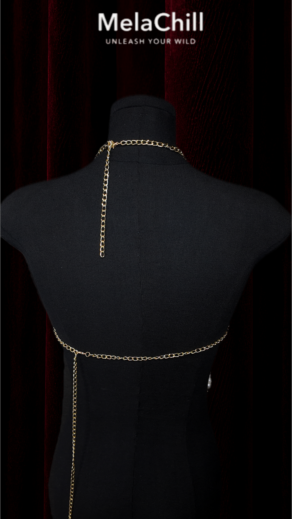 Gold Multi-Layer Pearl Cascade Halter Body Chain