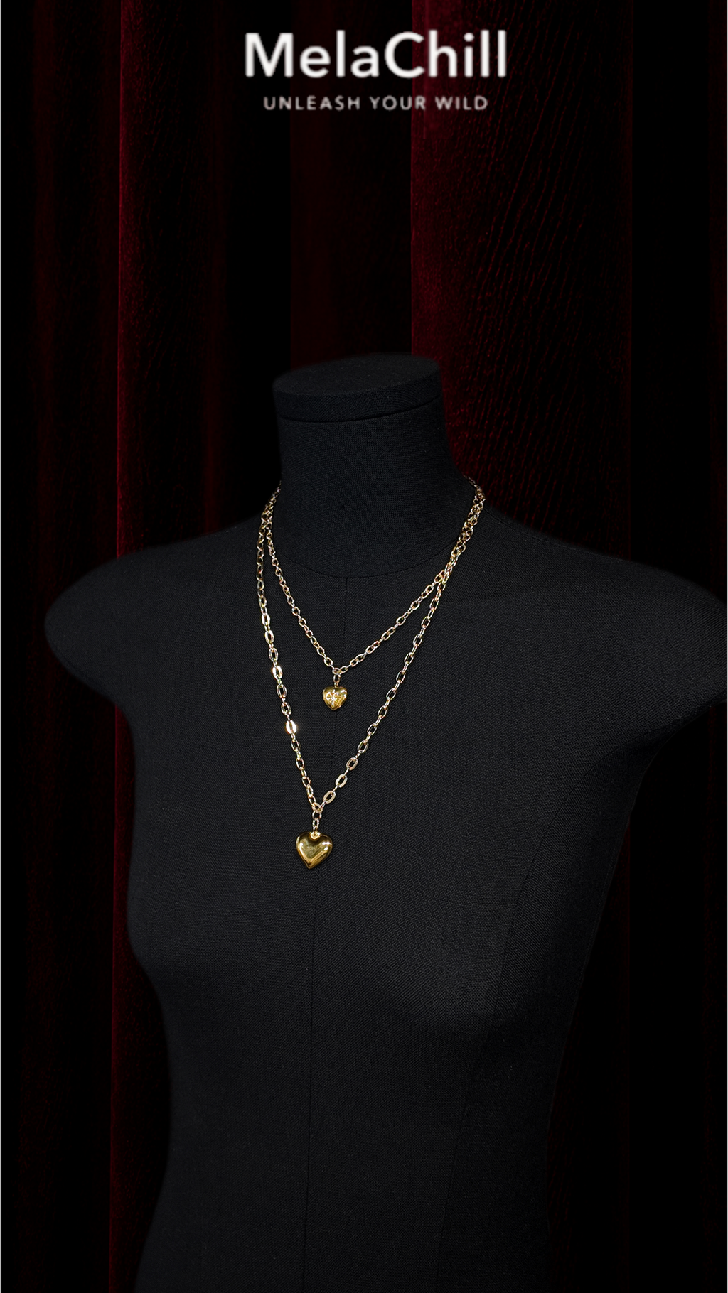 Heart & Cross Multi-Layer Layering Necklace