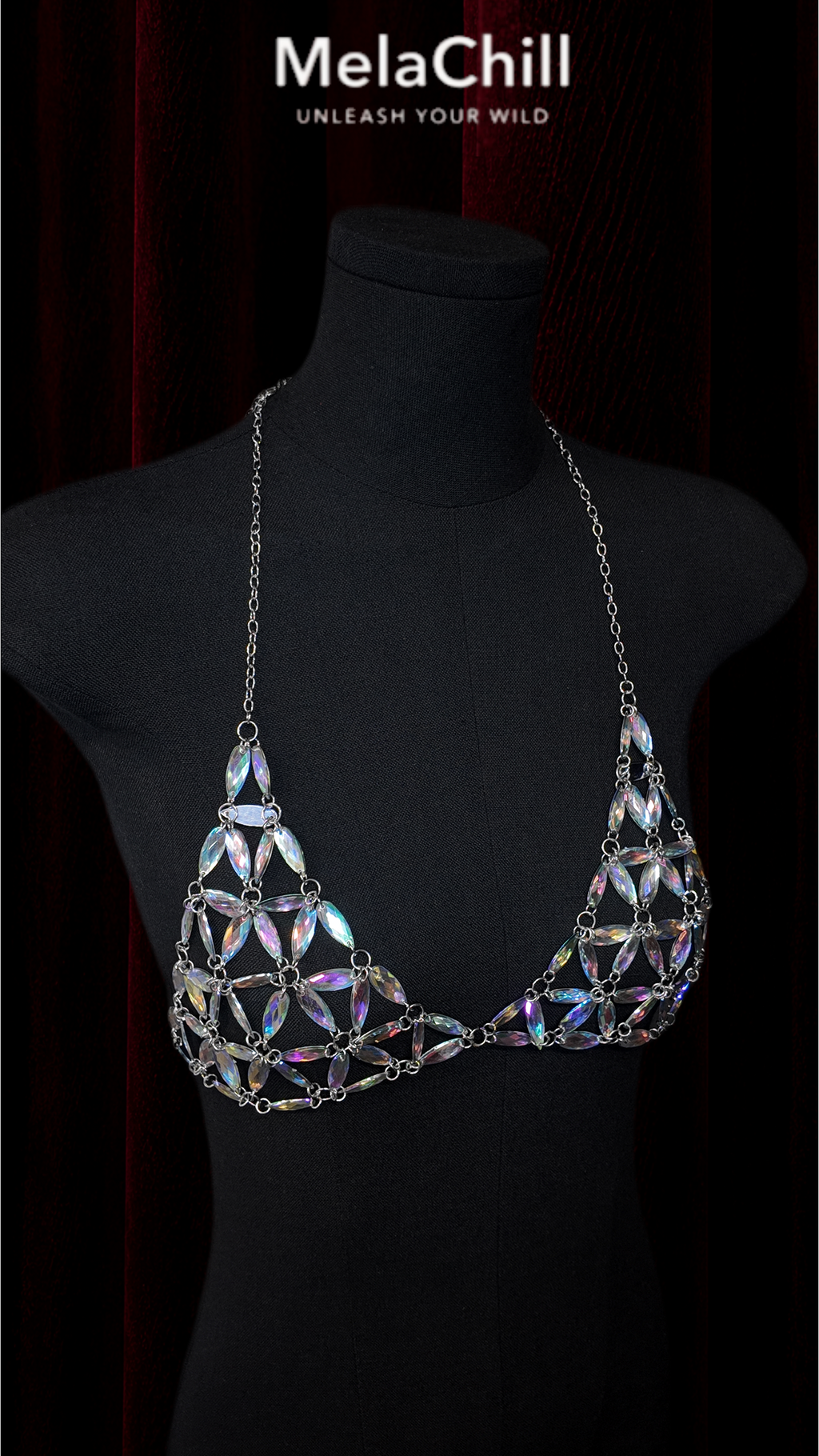 Aurora Marquise Crystal Halter Chest Chain