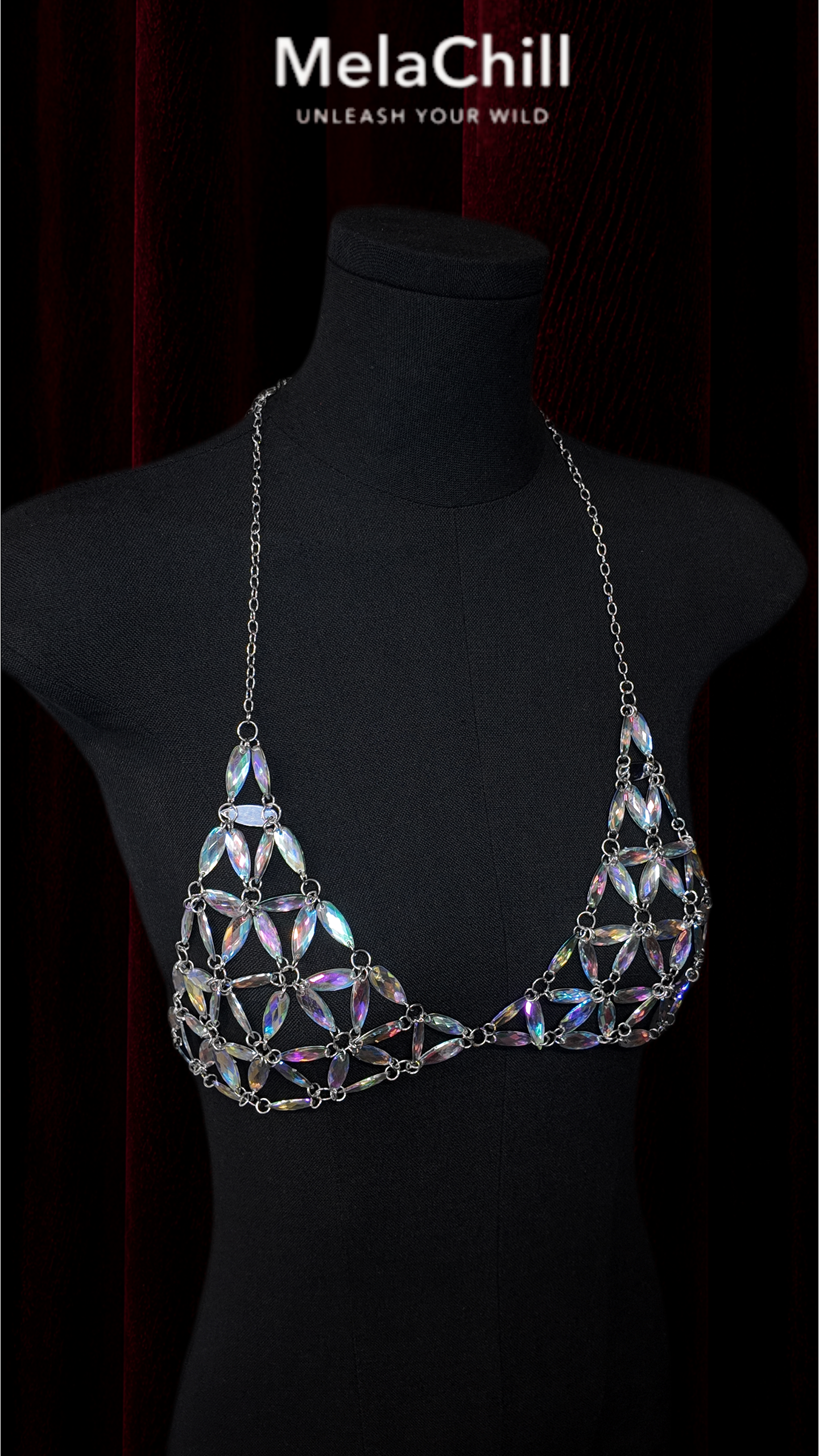 Aurora Marquise Crystal Halter Chest Chain