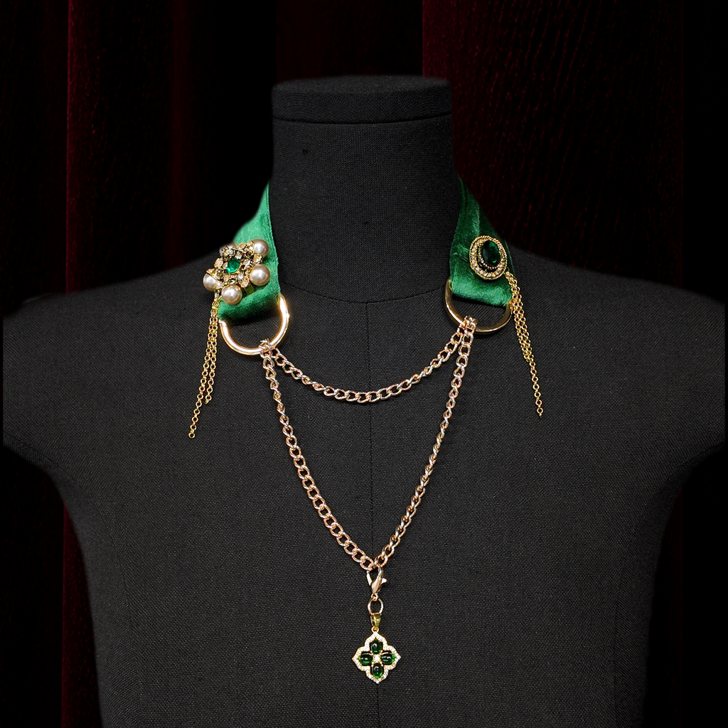 Green Velvet Spinel Gemstone Choker