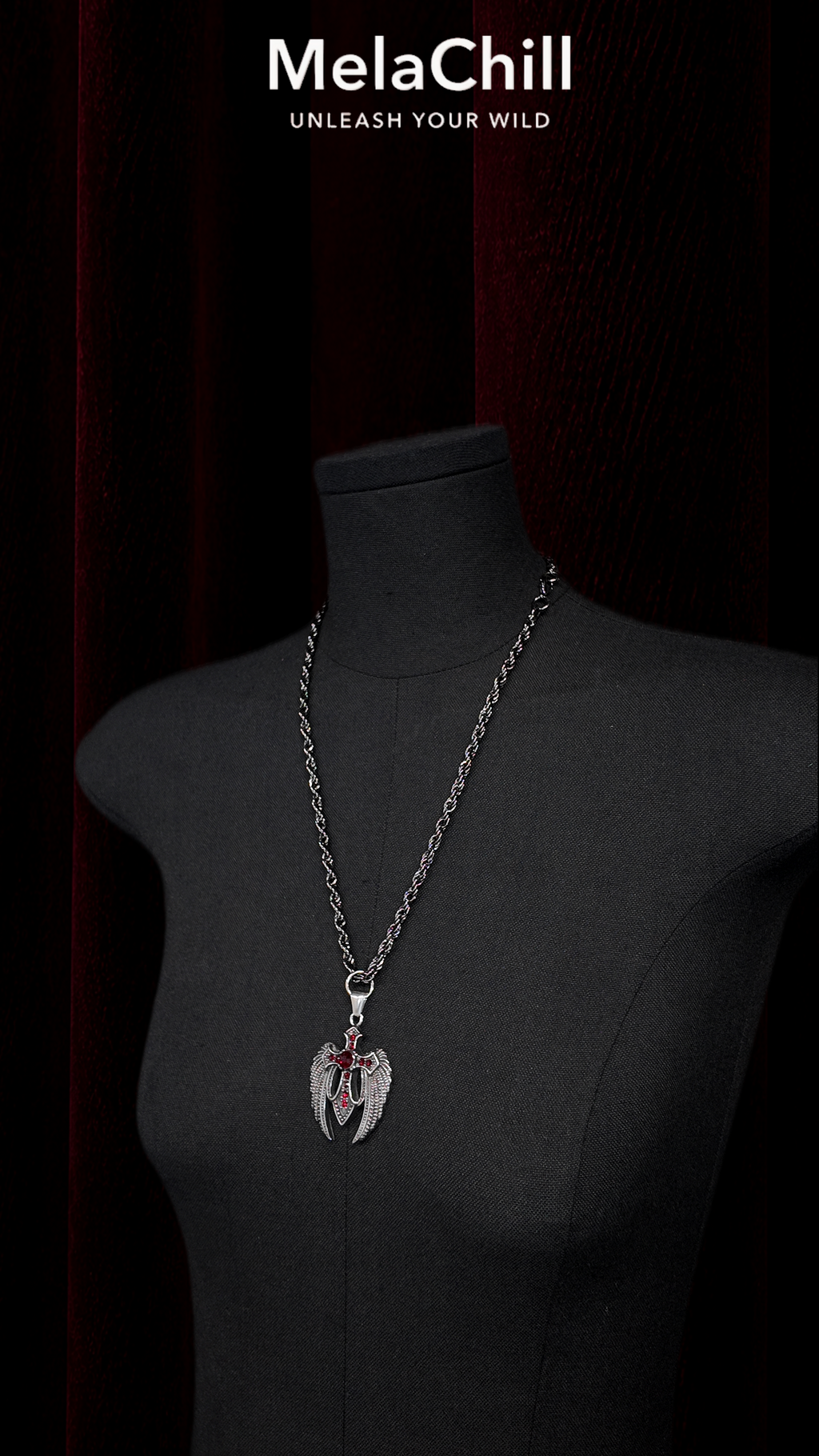 Eagle Cross Wing Pendant Necklace | Titanium Steel