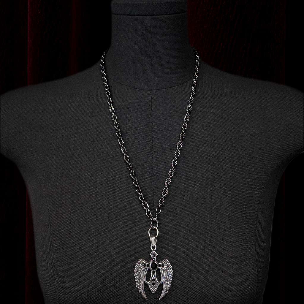 Eagle Cross Wing Pendant Necklace | Titanium Steel