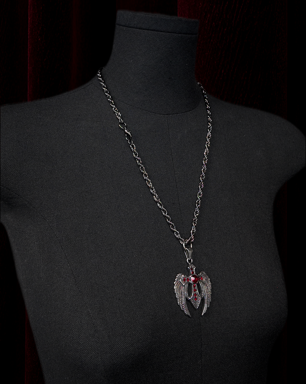 Eagle Cross Wing Pendant Necklace | Titanium Steel