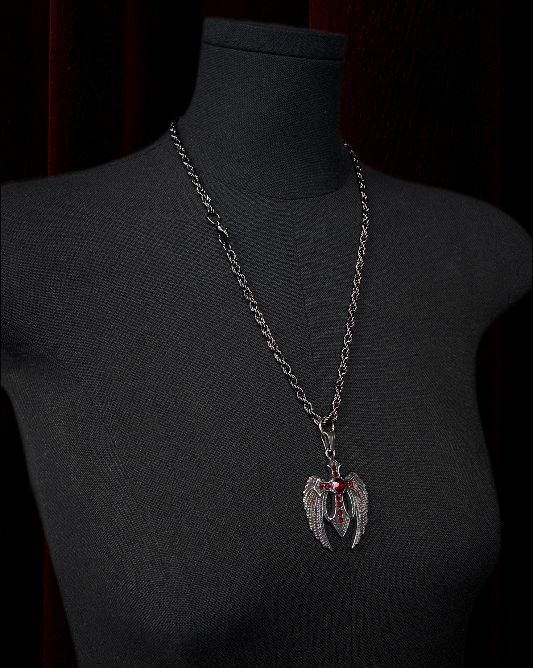 Eagle Cross Wing Pendant Necklace | Titanium Steel