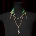 Green Velvet Pendant Choker Set | Limited Edition