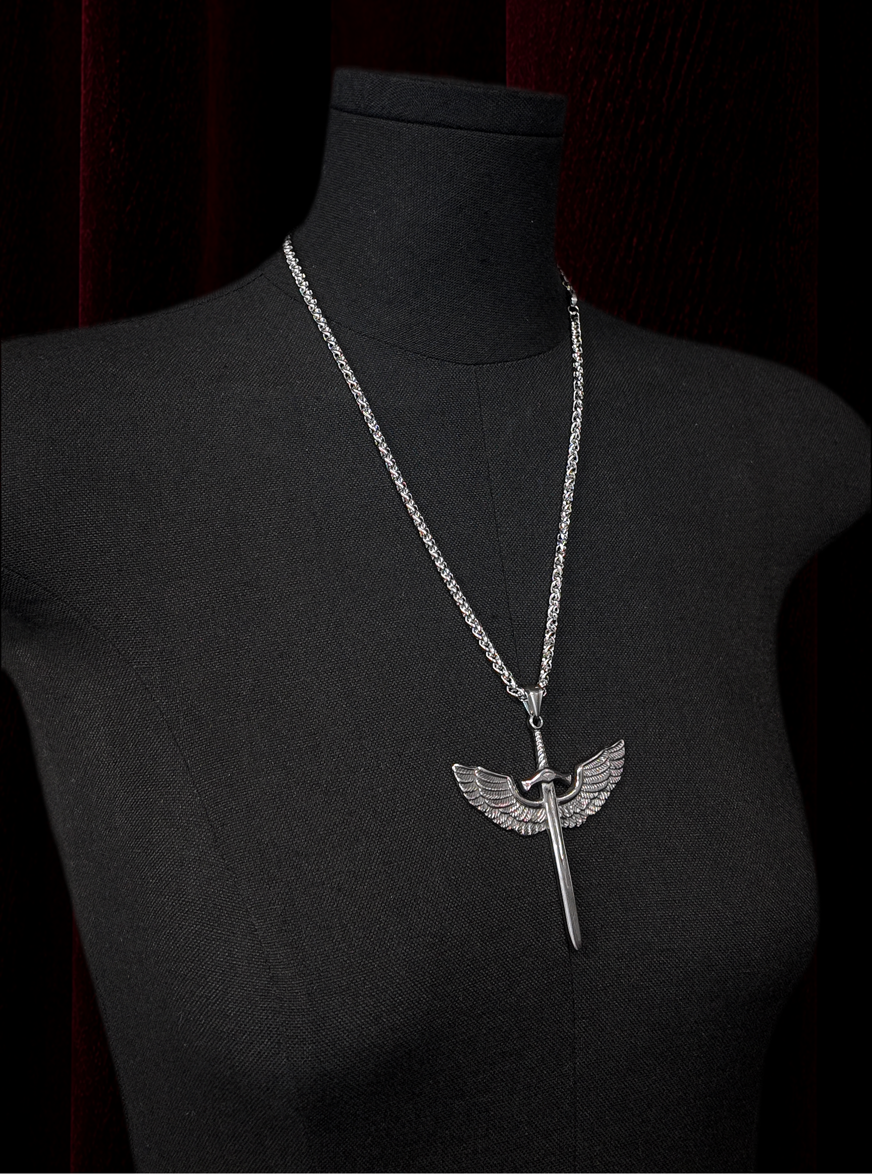 Eagle Cross Titanium Necklace | 50cm Chain