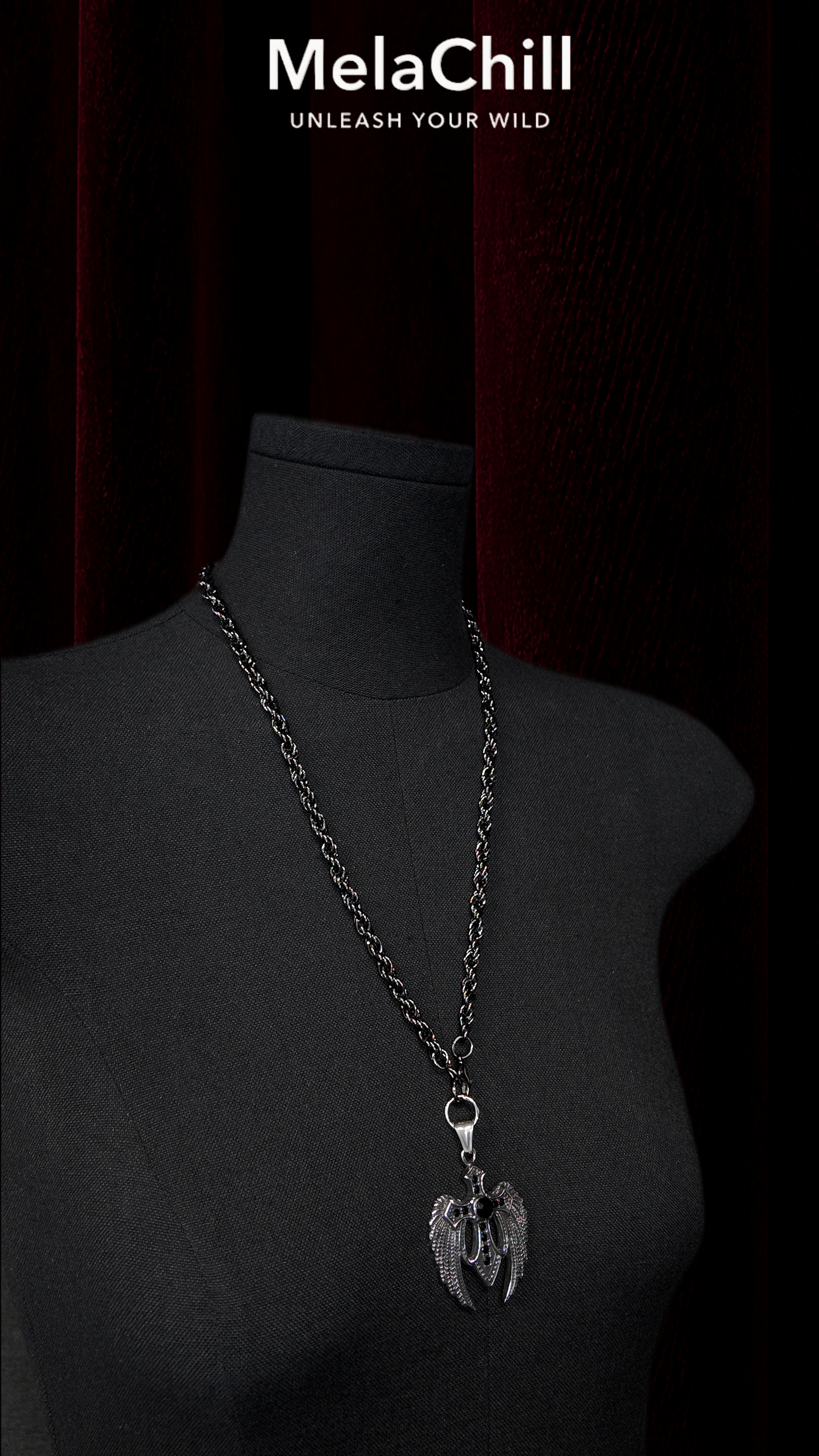 Eagle Cross Wing Pendant Necklace | Titanium Steel