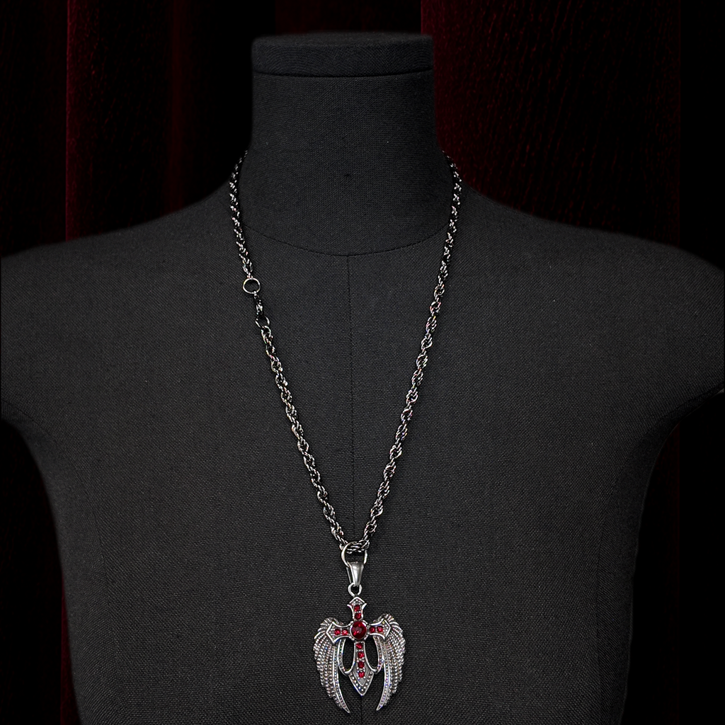 Eagle Cross Wing Pendant Necklace | Titanium Steel