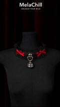 Leather Lace Bell Adjustable Choker
