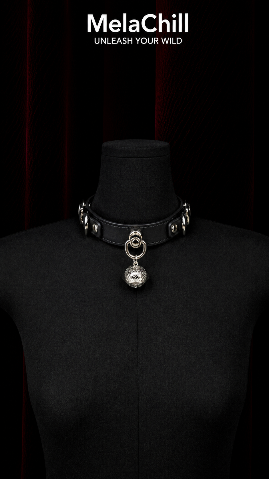 Leather Cat Bell Adjustable Choker