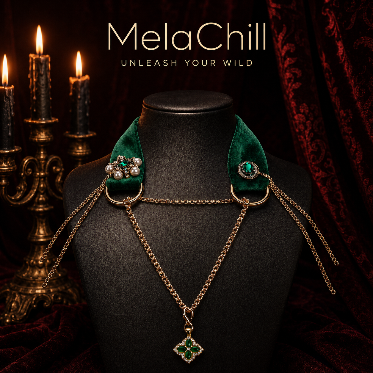 Green Velvet Spinel Choker | Adjustable Gemstone Pendant Necklace