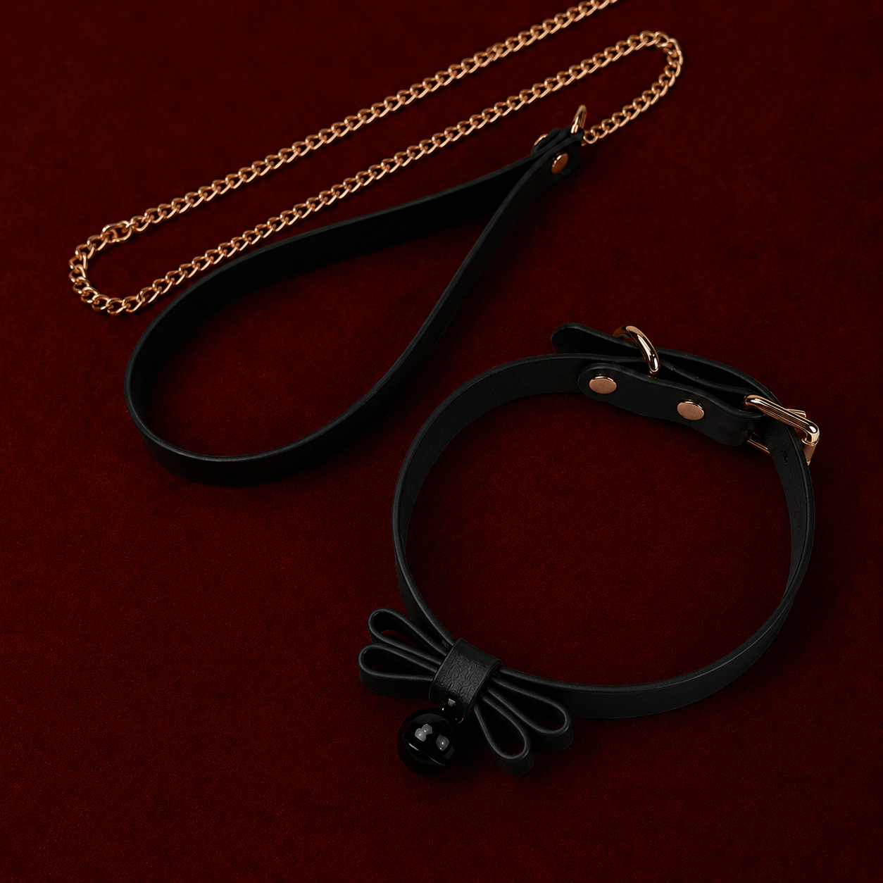 Leather Bow Bell Adjustable Choker