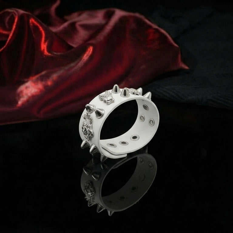 White Skull Spike Wrist Cuff