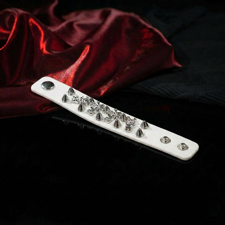 White Skull Spike Wrist Cuff