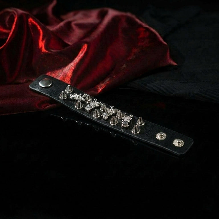Black Skull Spike Wrist Cuff