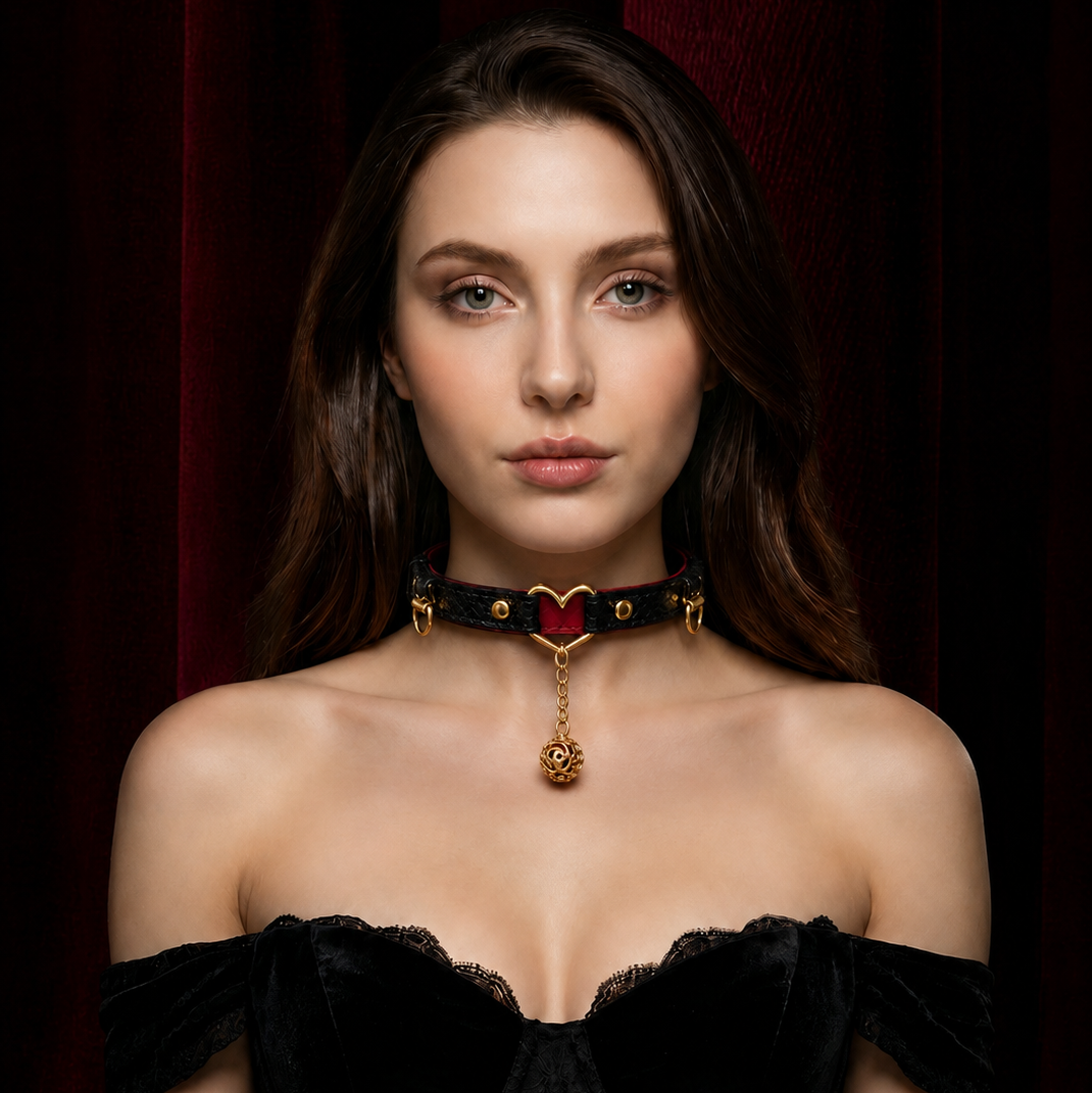 Heart & Hollow Ball Choker | Layered Gothic Chain Necklace