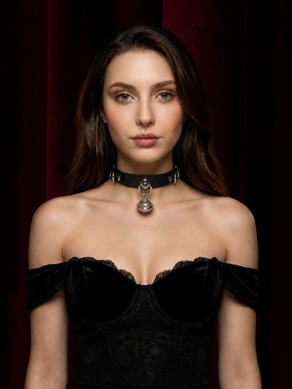 Leather Cat Bell Adjustable Choker