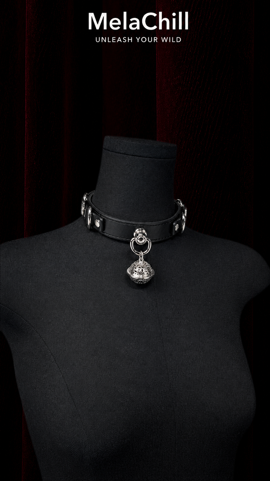 Leather Cat Bell Adjustable Choker