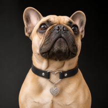 Guardian Heart Black Dog Collar with Silver Filigree Charm