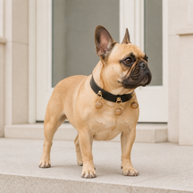 Black and Gold Dog Collar with Triple Filigree Orbs and Draped Chains